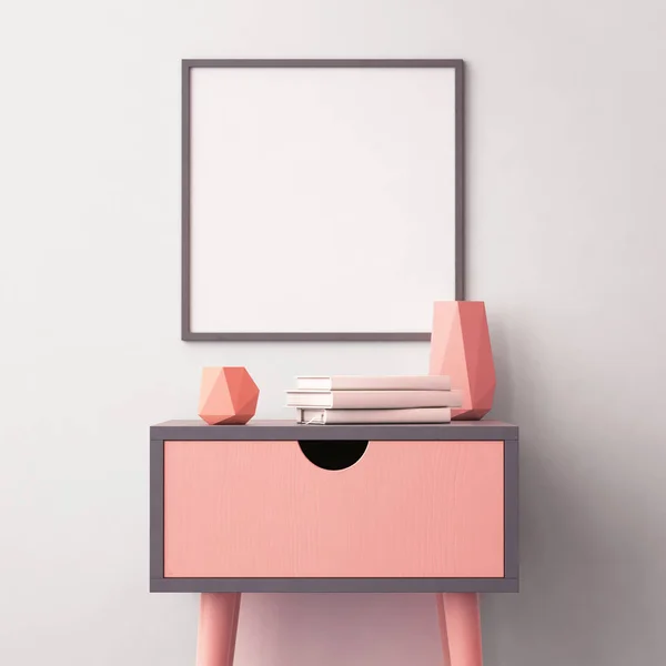 Mockup poster bir tabloyla iç