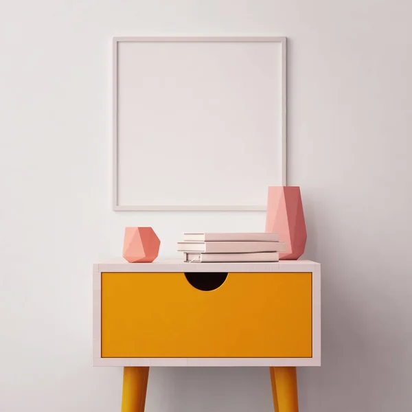 Mockup poster bir tabloyla iç