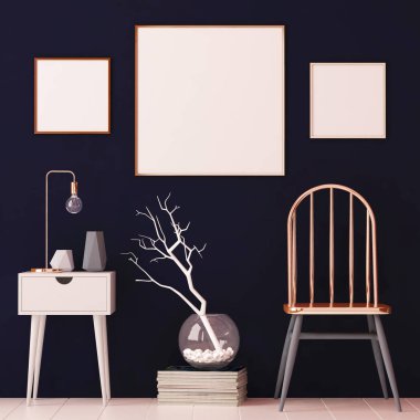 posterler bakır çerçeveler iç 