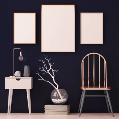 posterler bakır çerçeveler iç 