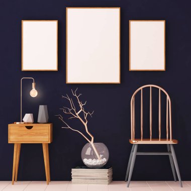 posterler bakır çerçeveler iç 