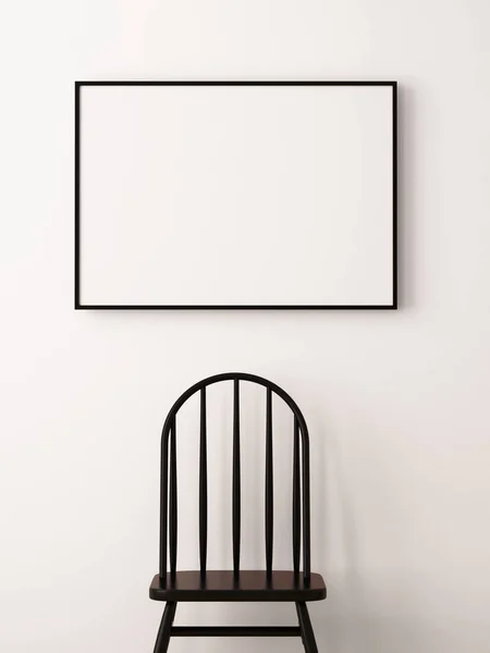 Poster in the interior with a chair. — Stock Photo, Image