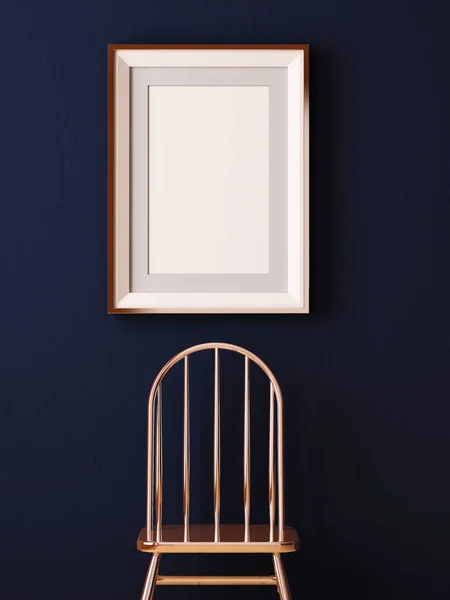 Mock up poster in a frame in the interior — Stock Photo, Image