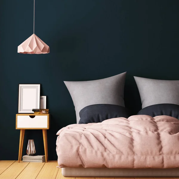 Bedroom interior. Interior hipster style — Stock Photo, Image