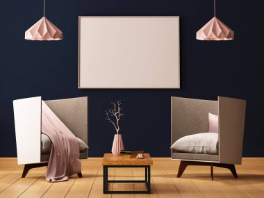 çatı katı tarzında bir koltuk ile iç.