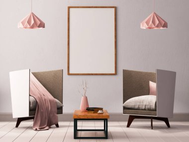 çatı katı tarzında bir koltuk ile iç.