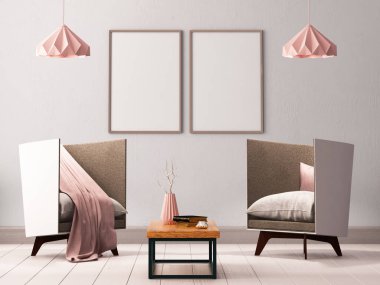 çatı katı tarzında bir koltuk ile iç.