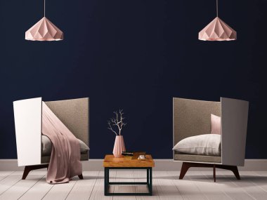 çatı katı tarzında bir koltuk ile iç.