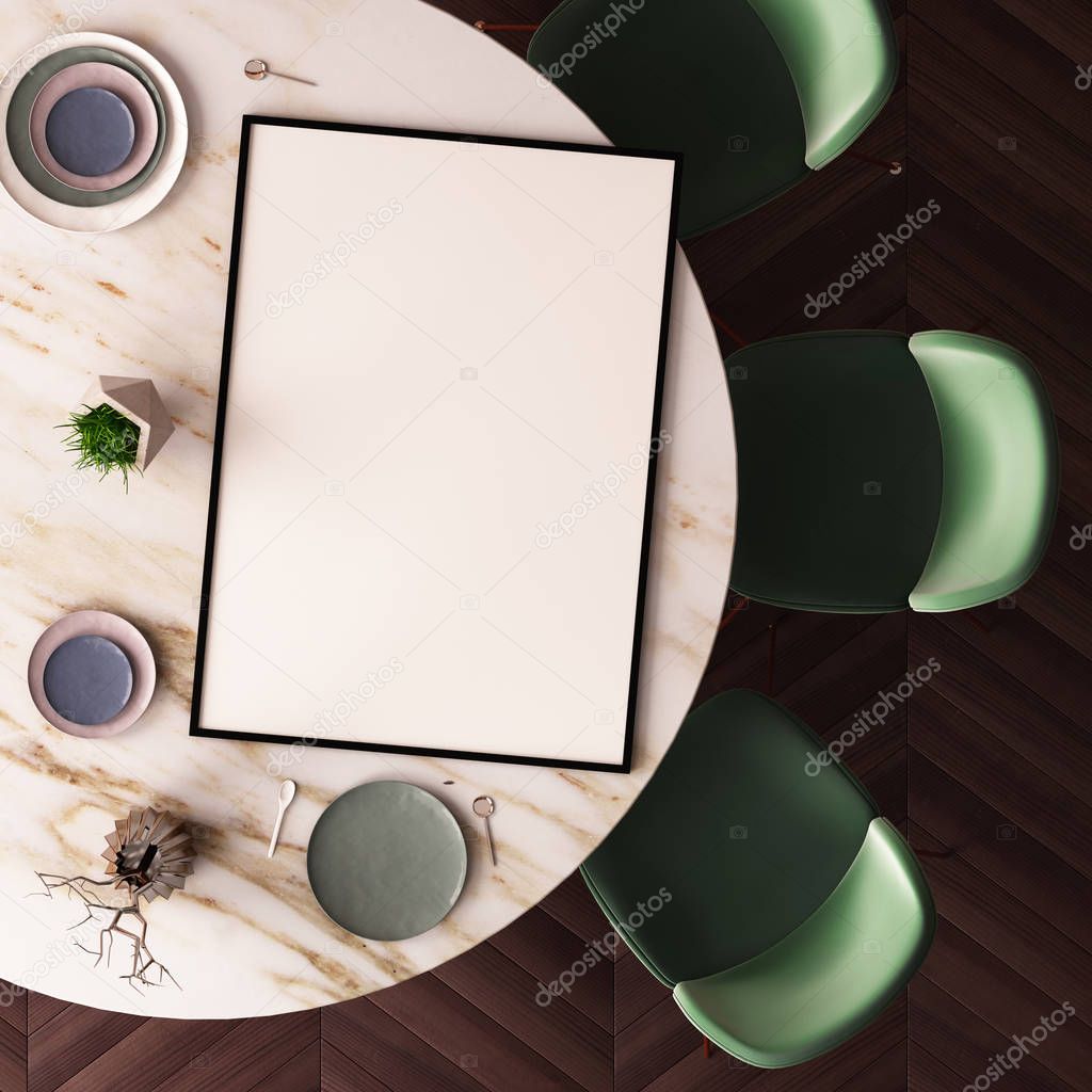 Dining table made of marble 