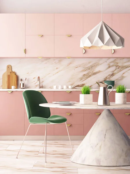 Pasztell színű belső konyha — Stock Fotó