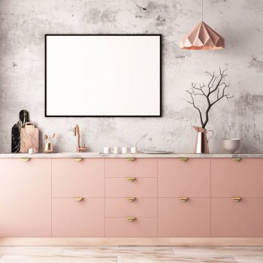  pastel renklerde iç mutfak