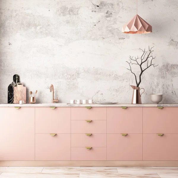 Wohnküche in Pastellfarben — Stockfoto
