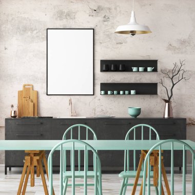  koyu renklerde iç mutfak