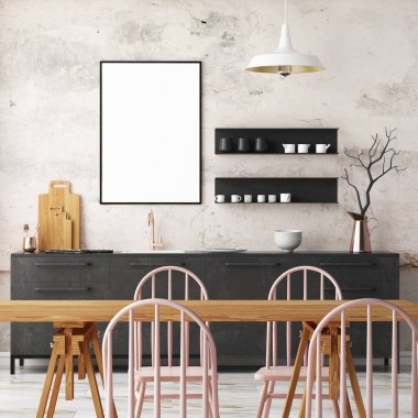  koyu renklerde iç mutfak