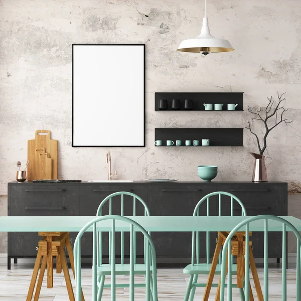  koyu renklerde iç mutfak