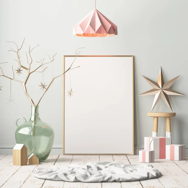 Kerst interieur in Scandinavische stijl — Stockfoto