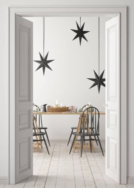 yemek odası ve modern bir iç