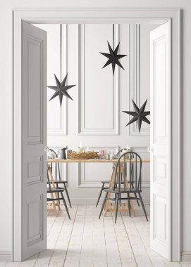 yemek odası ve modern bir iç