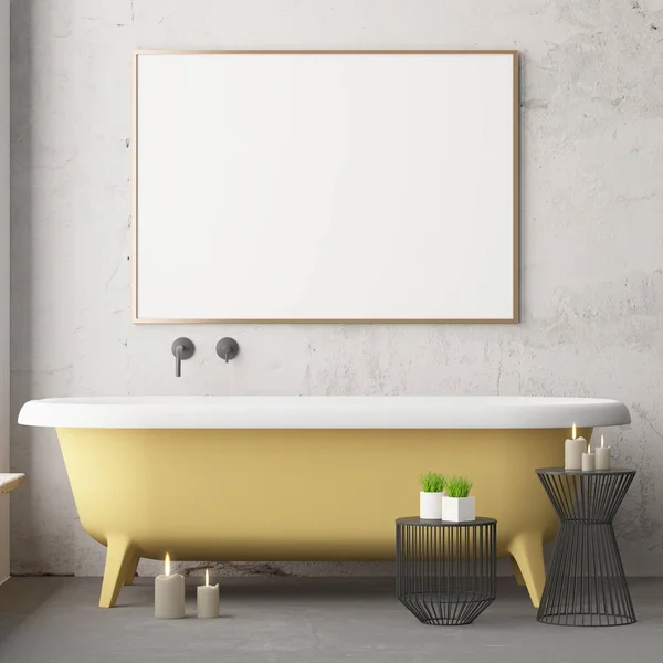 在浴室里用老式的风格模仿海报 趋势颜色 — 图库照片