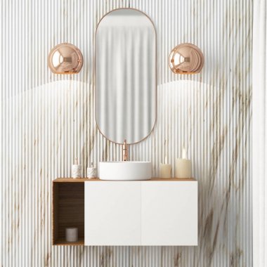 Banyo iç ayna art deco tarzında ile