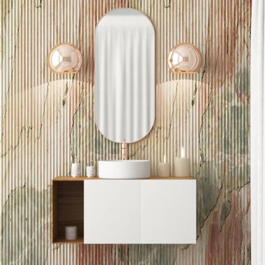 Banyo iç ayna art deco tarzında ile
