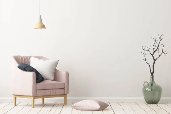 Rumah Interior Dengan Kursi Warna Trendy Render — Stok Foto
