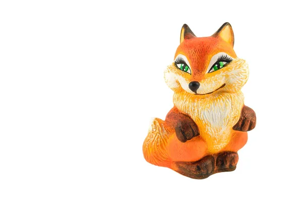 Une figurine en argile d'un renard magnifiquement coloré — Photo