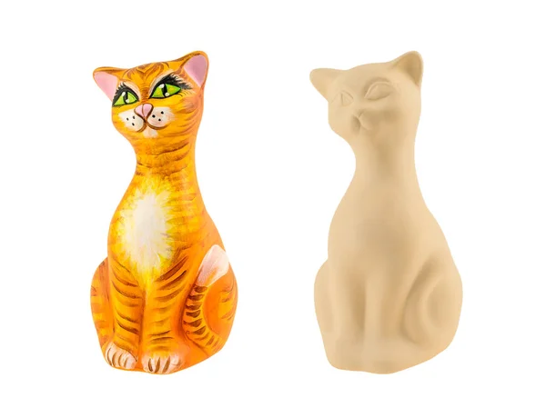 2 estátuas de um gato — Fotografia de Stock