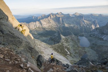 Rocky Dağları. Ergaki doğa parkı. Krasnoyarsk bölgesi. Batı Sayanlar.