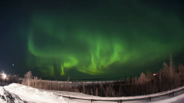 Aurores Boréales Ciel Étoilé Sibérie Région Krasnoïarsk Russie — Photo