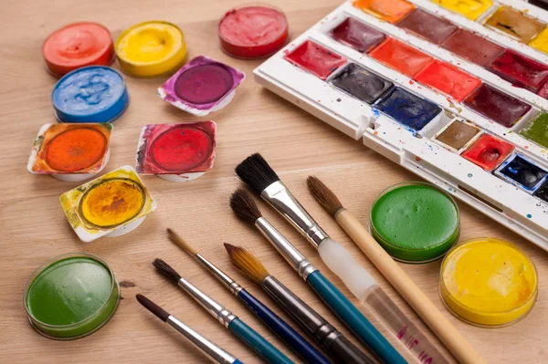 Creative Background made of art tools for painting — Stock Photo, Image