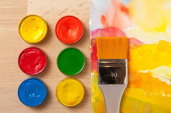 Colors, art. Colorful watercolor paint — Stock Photo, Image