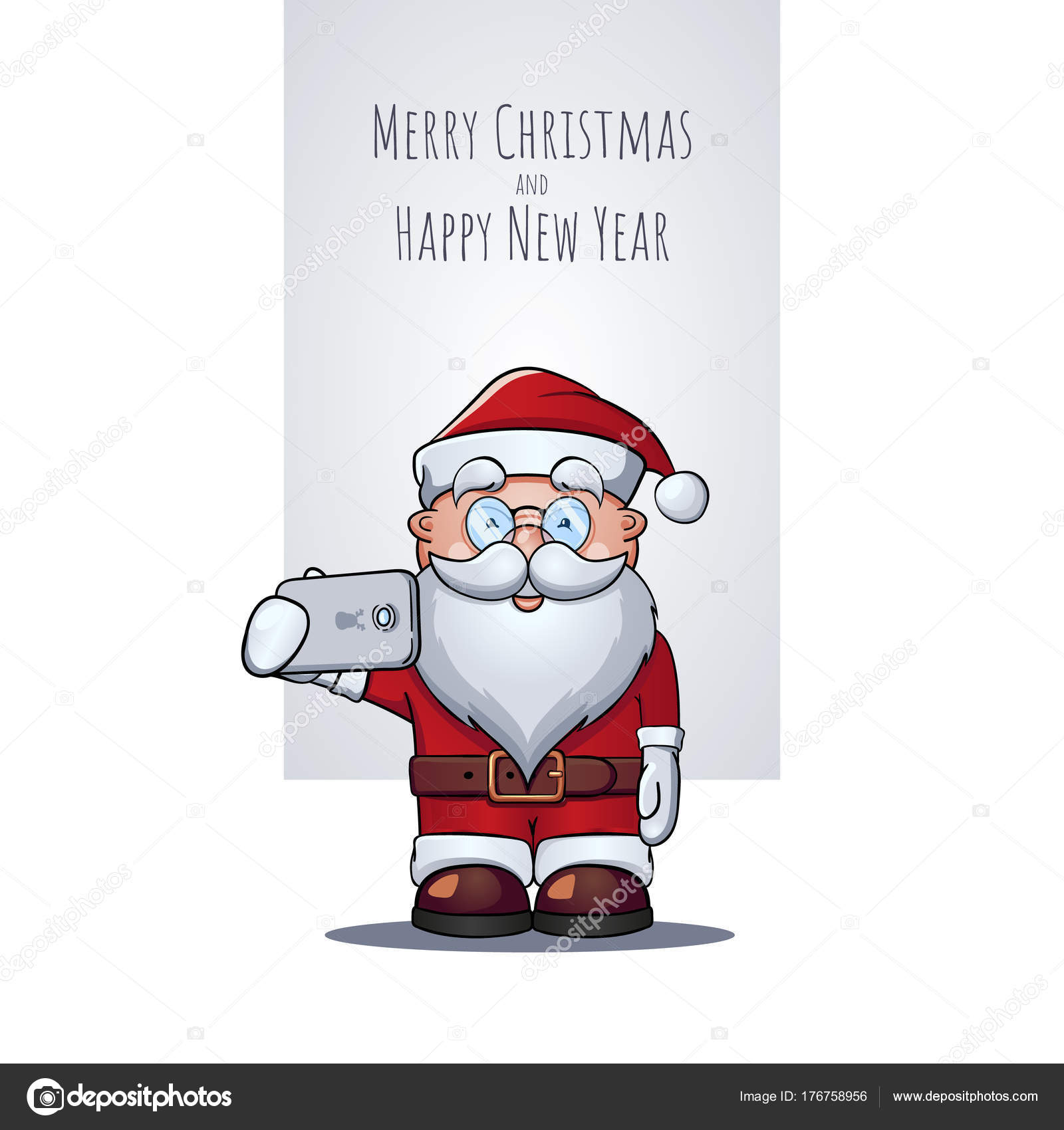 Vector cartoon character of Santa Claus as Christmas greeting ca — Wektor stockowy