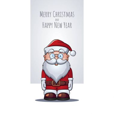 Vektör çizgi film karakteri Noel Baba Noel tebrik ca olarak