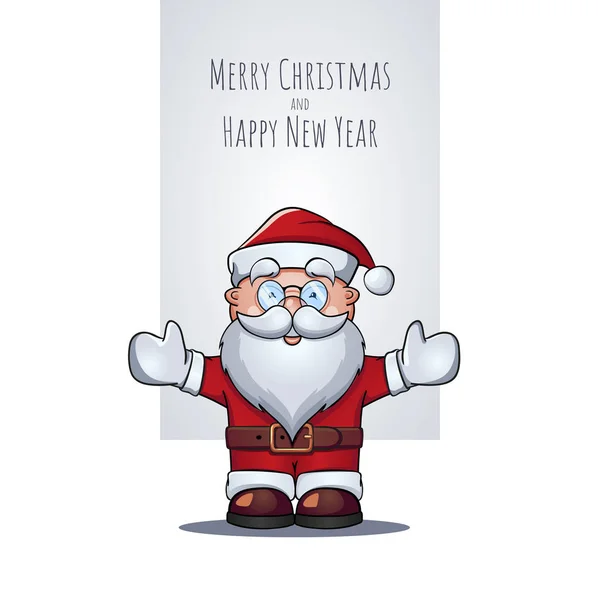 Vektor kreslené postavičky Santa Claus jako vánoční pozdrav ca — Stockový vektor