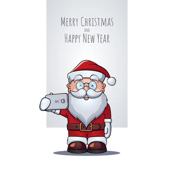 Vektor kreslené postavičky Santa Claus jako vánoční pozdrav ca — Stockový vektor