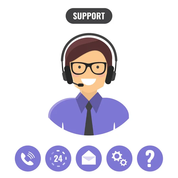 Customer support service concept. — Stock Vector