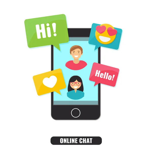 Concept of online chat and Social Network. — Stock Vector