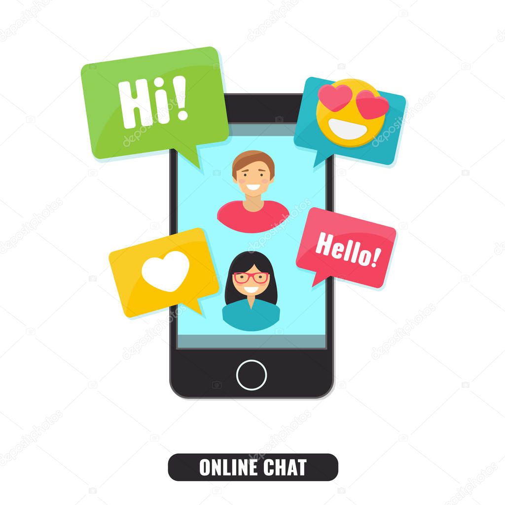 Concept of online chat and Social Network.