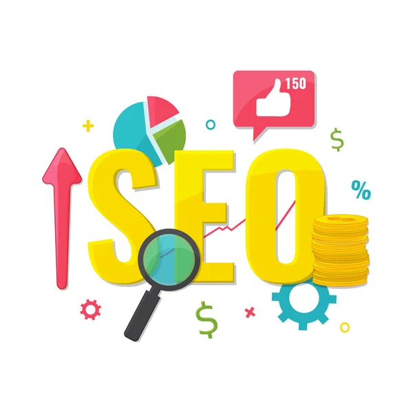 SEO optimization, web analytics concept. — Stock Vector