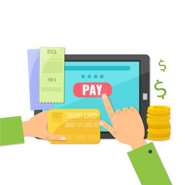 Mobil ödeme kavramı. Online fatura ödeme