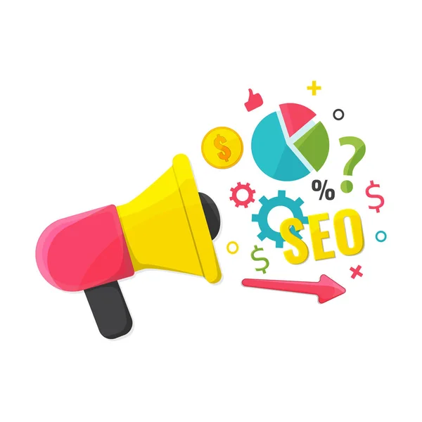 SEO optimizasyonu, pazarlama kavramı içerik. — Stok Vektör