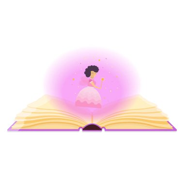 Büyülü toz ve peri ile açık kitap.