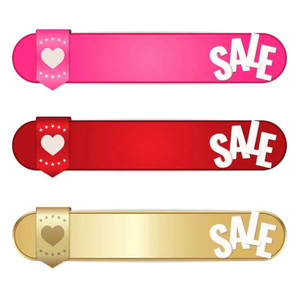Set of banners for Valentines day on a white background. Love, romantic concept. — Stock Vector