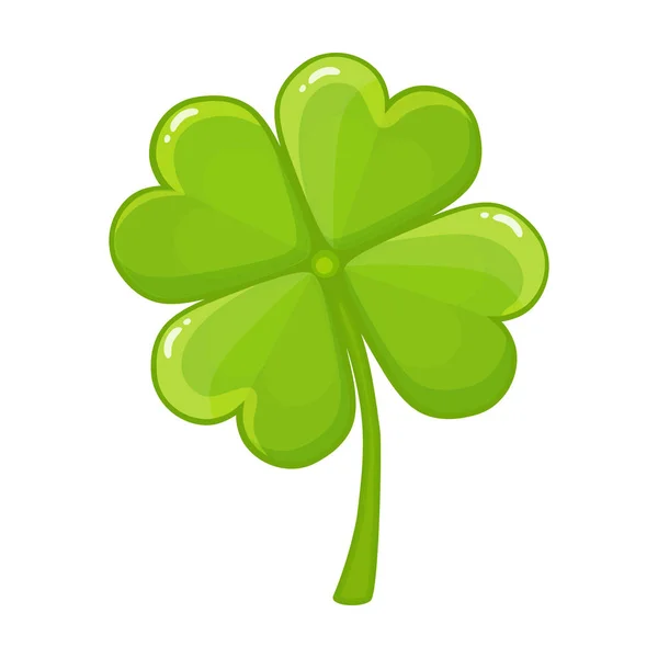 Vierblättriges grünes Kleeblatt-Symbol. viel glück, happy saint patricks day konzept. — Stockvektor