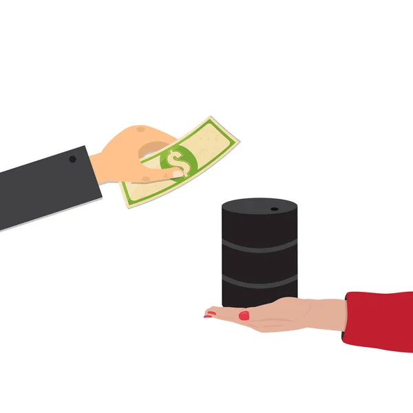 石油の購入、石油概念のためのドルの交換. — ストックベクタ