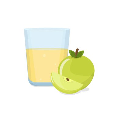 Bir bardak elma suyu ve dilimlenmiş yeşil elma. Doğal taze sıkılmış meyve suyu. Sağlıklı beslenme.