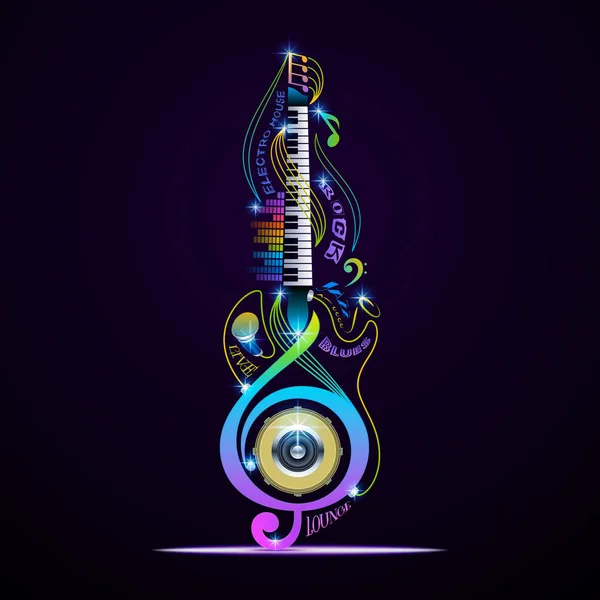 Müzik aletleri kolaj için rock, jazz, blues, lounge, elektronik, yaşamak.