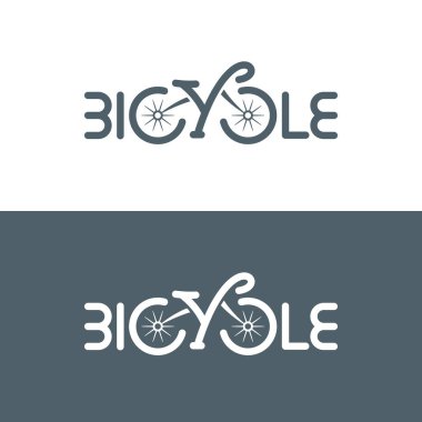 Tipografik Bisiklet logosunu görmeniz gerekir. Vektör çizim.