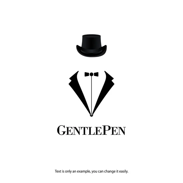 Beyefendi yazar logosu. Dolma kalem vektör simgesi. Eps10.
